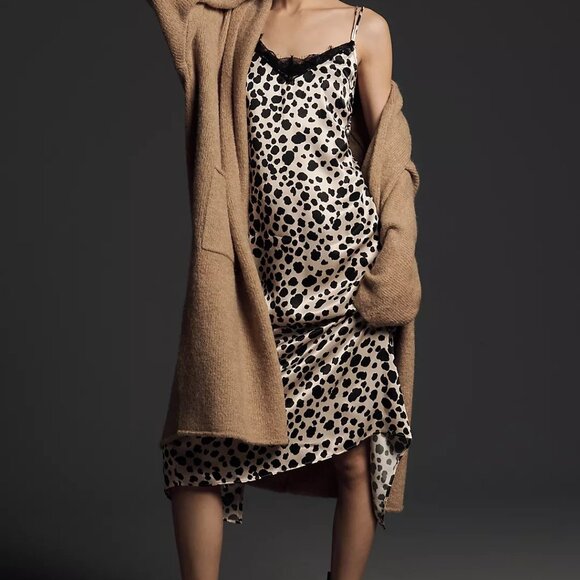 NWT Anthropologie V-Neck Open-Back Slip Midi Dress - Picture 4 of 11